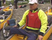 A disabled man goes canoeing